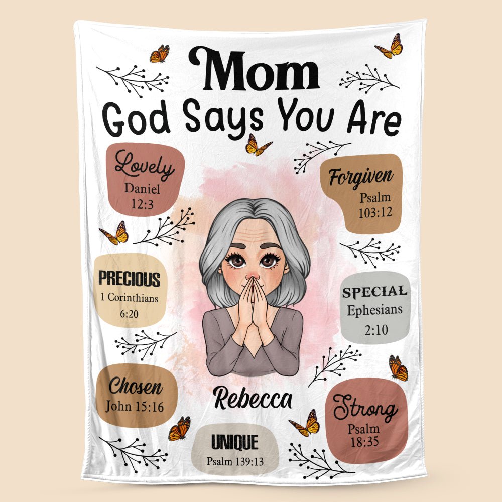 Mom, God Says You Are - Personalized Blanket - Meaningful Gift For Birthday - Giftago