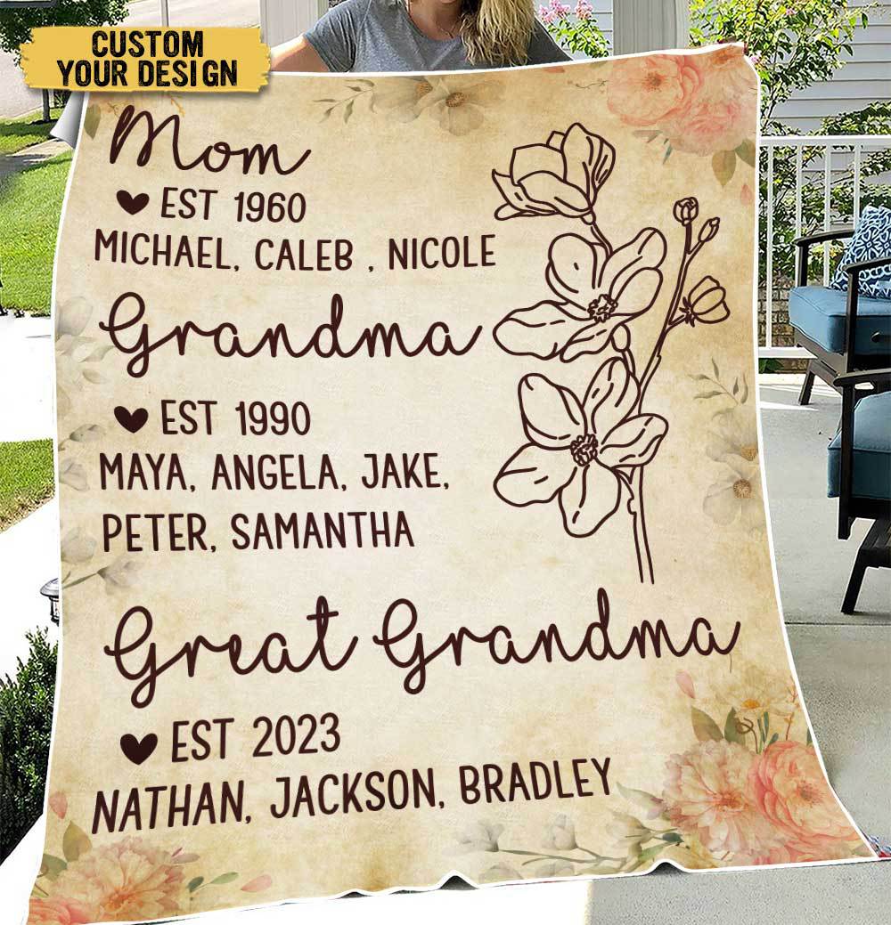 Mom, Grandma, Great Grandma - Personalized Blanket - Best Gift For Mother, Grandma - Giftago