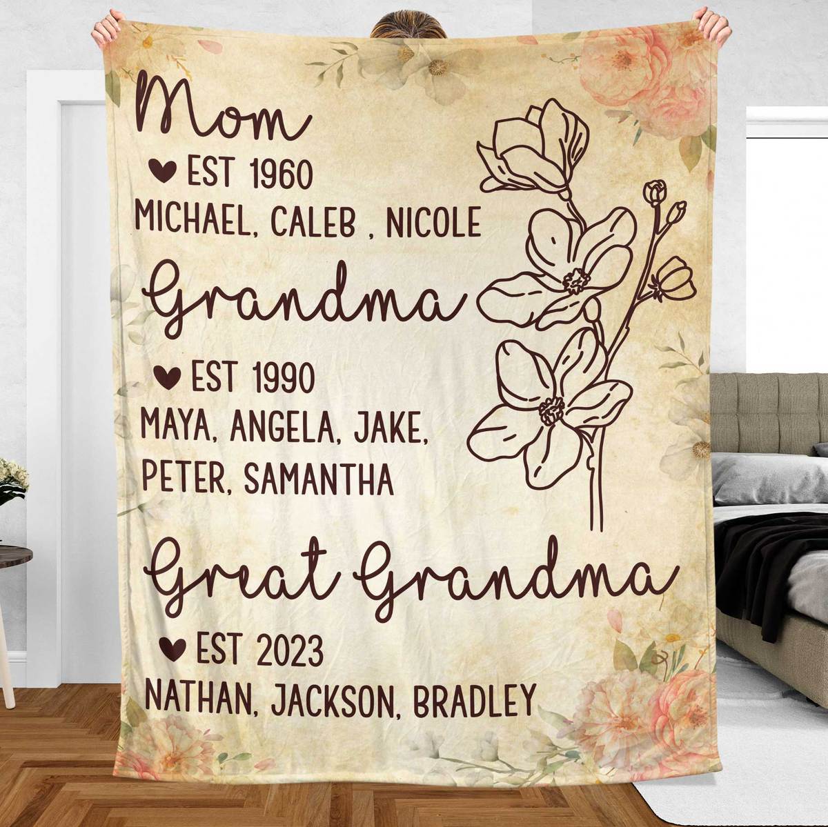 Mom, Grandma, Great Grandma - Personalized Blanket - Best Gift For Mother, Grandma - Giftago