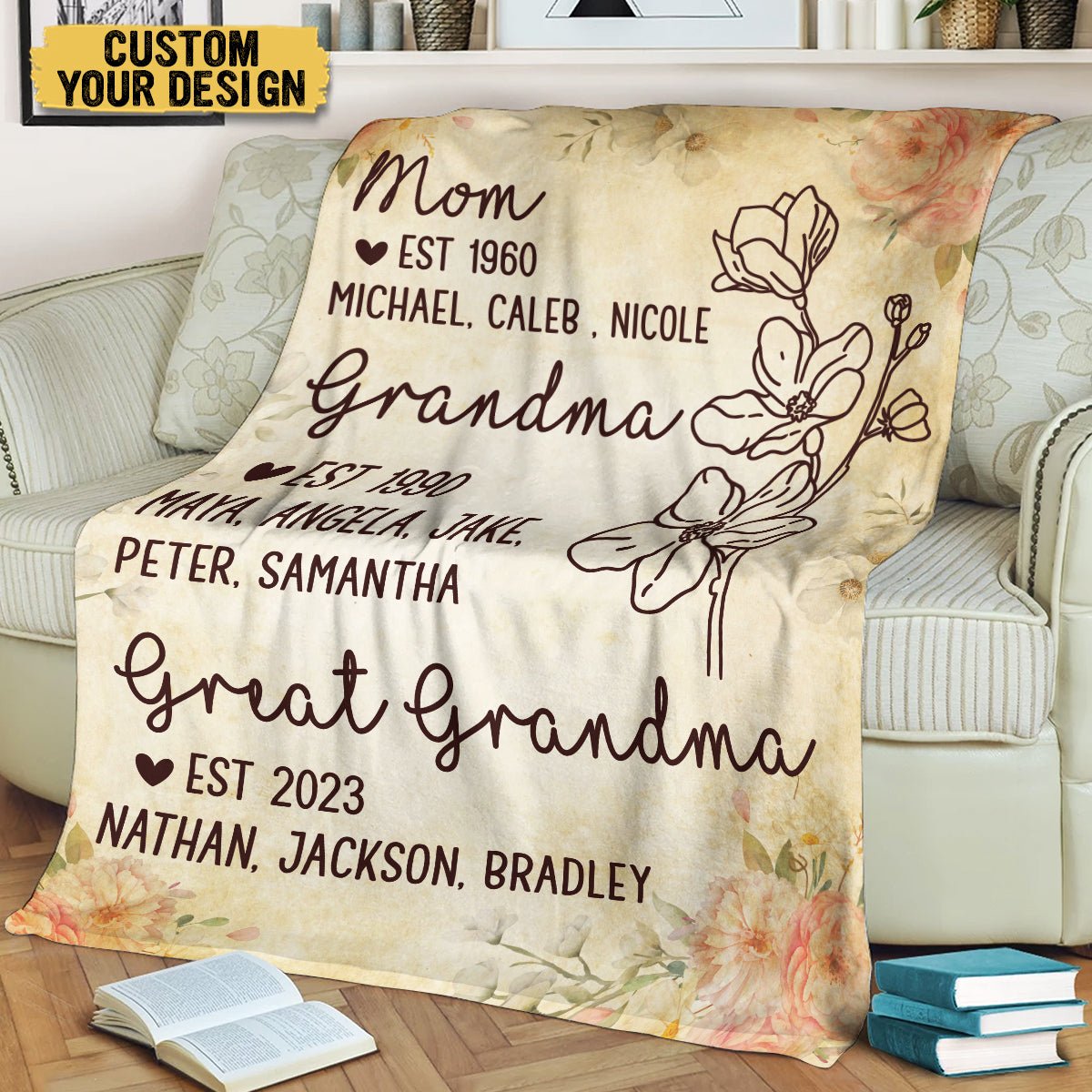 Mom, Grandma, Great Grandma - Personalized Blanket - Best Gift For Mother, Grandma - Giftago