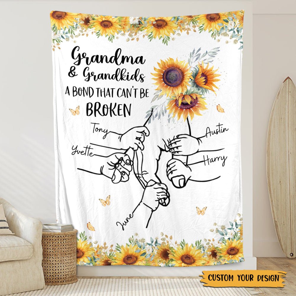 Mom/ Grandma & Kids Sunflower - Personalized Blanket - Meaningful Gift For Birthday - Giftago
