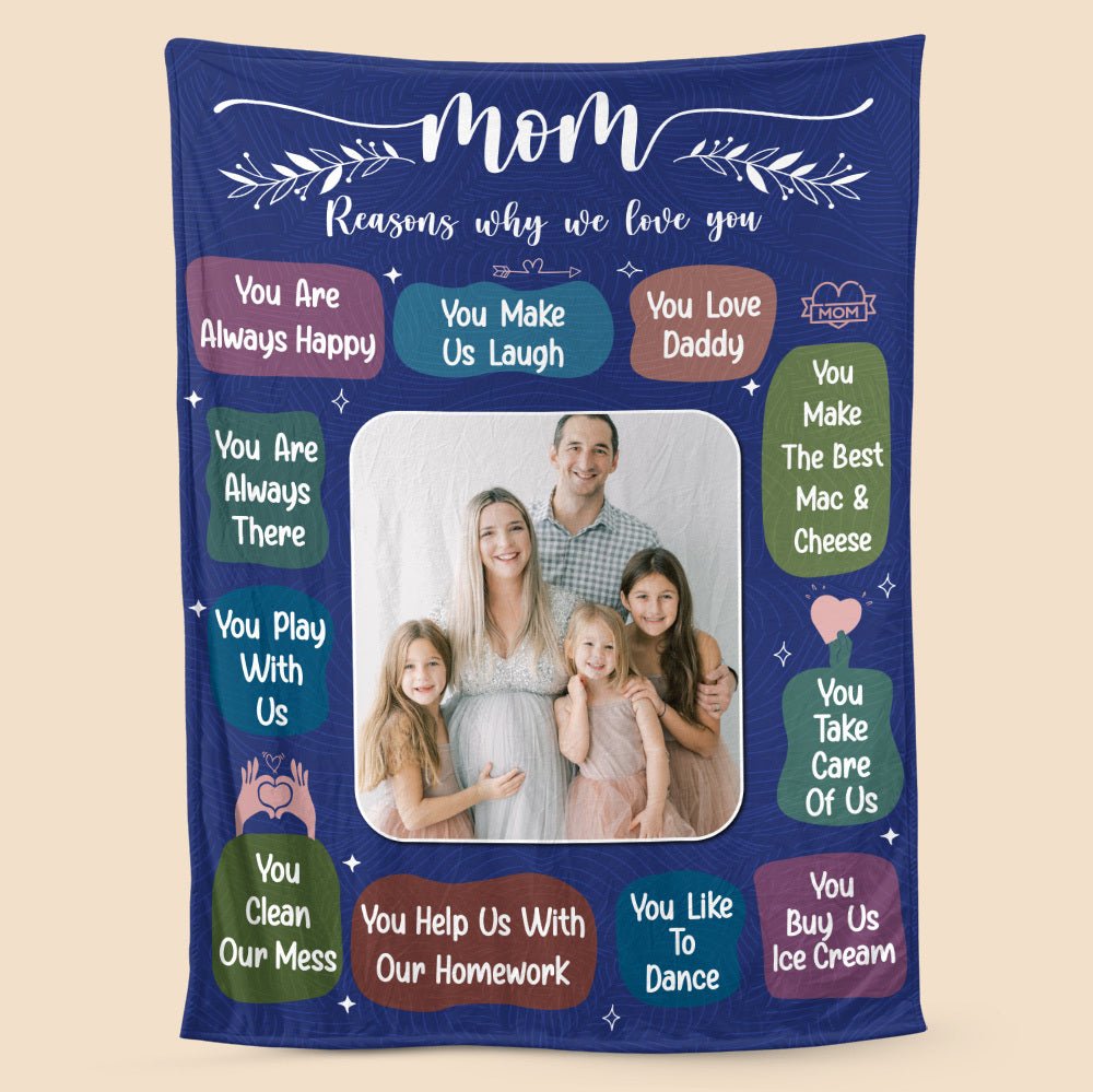 Mom Reasons Why We Love You - Personalized Blanket - Best Gift For Mother, Grandma - Giftago