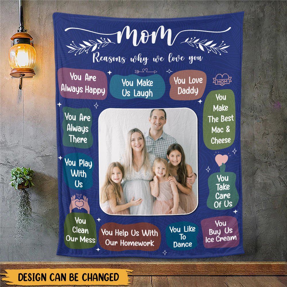 Mom Reasons Why We Love You - Personalized Blanket - Best Gift For Mother, Grandma - Giftago