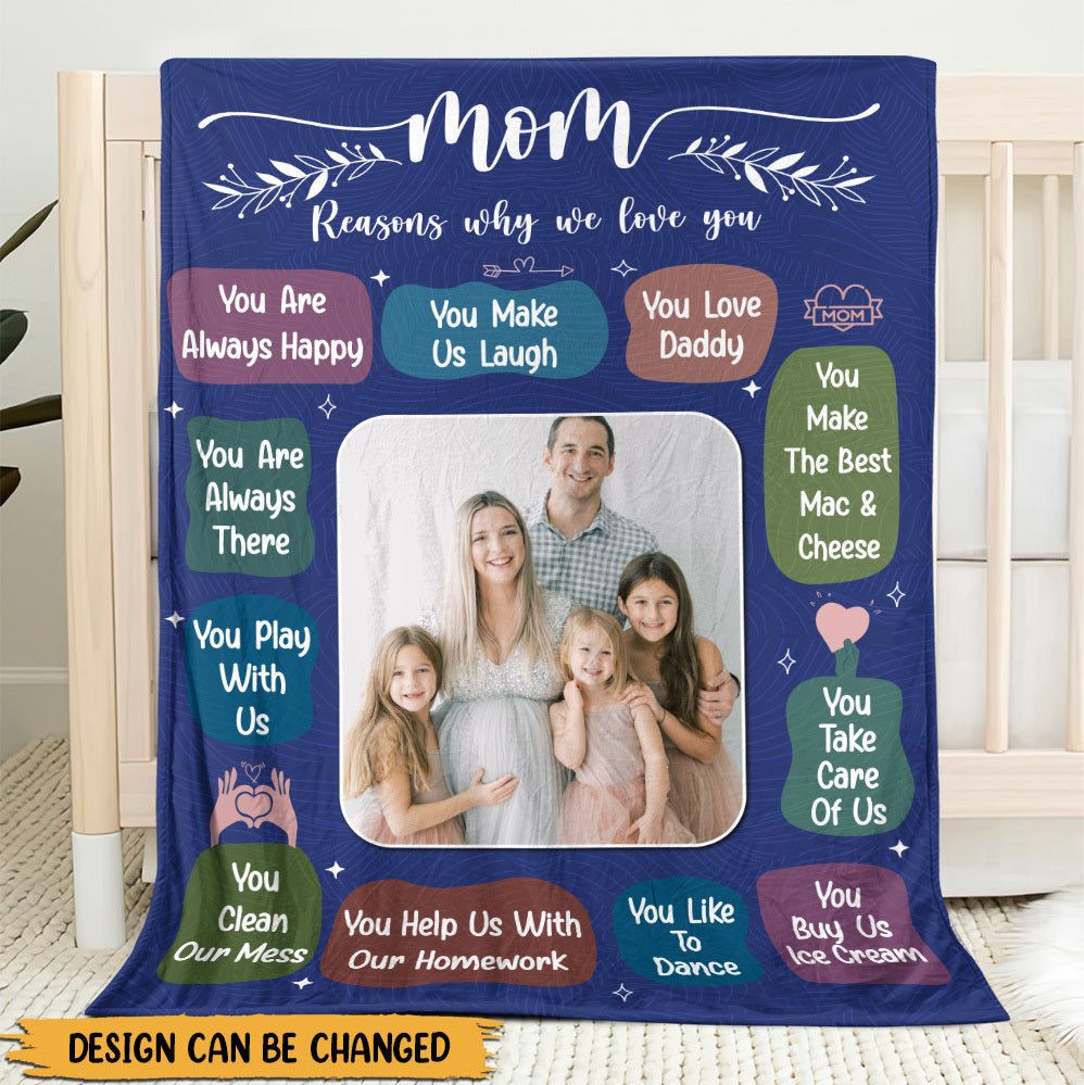 Mom Reasons Why We Love You - Personalized Blanket - Best Gift For Mother, Grandma - Giftago