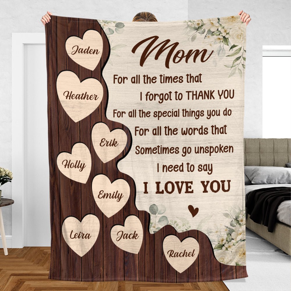 Mom, We Love You - Personalized Blanket - Meaningful Gift For Birthday - Giftago