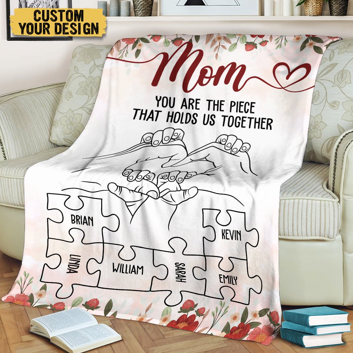 Mom You Are The Piece Blanket - Personalized Blanket - Giftago