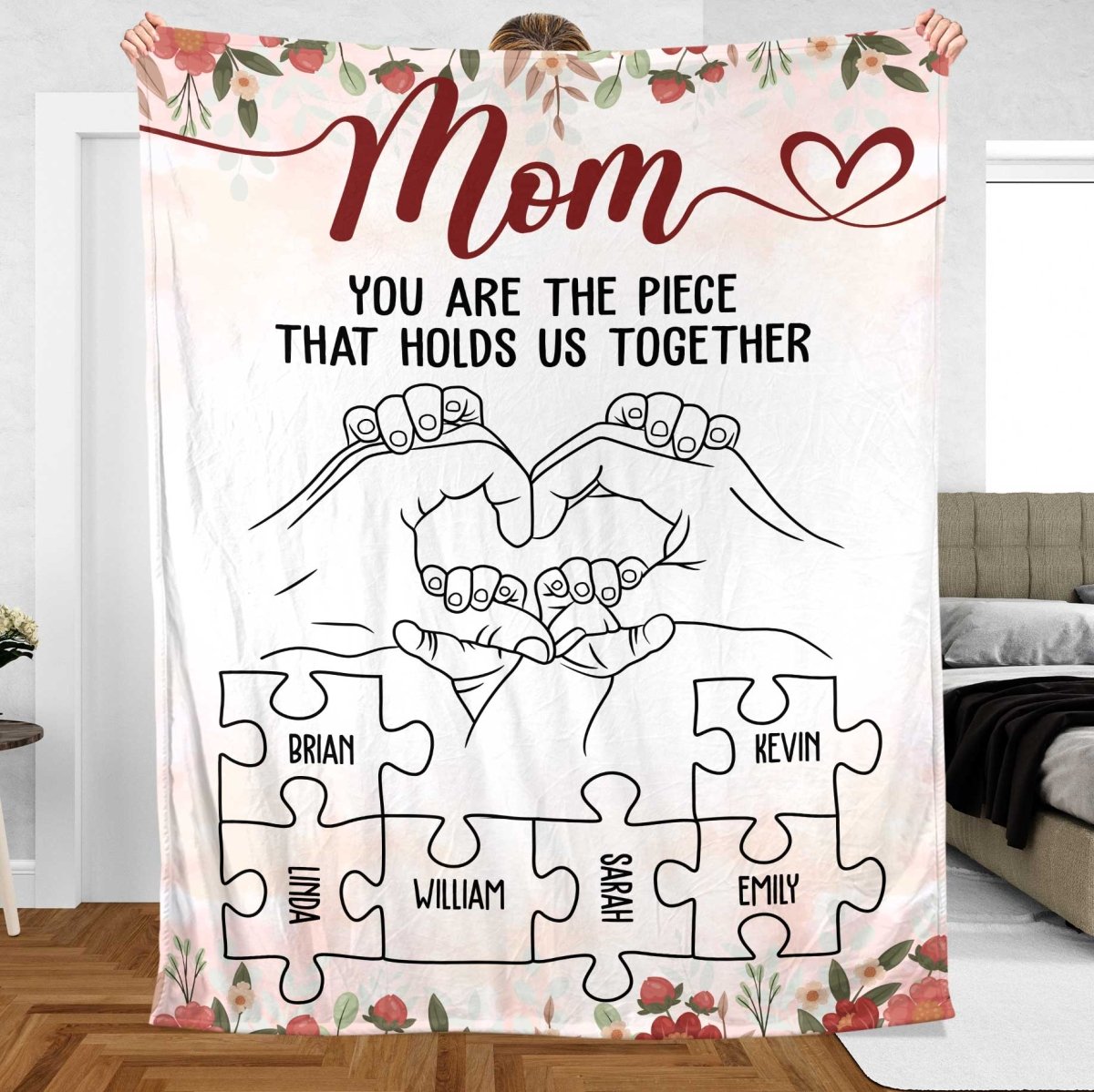 Mom You Are The Piece Blanket - Personalized Blanket - Giftago