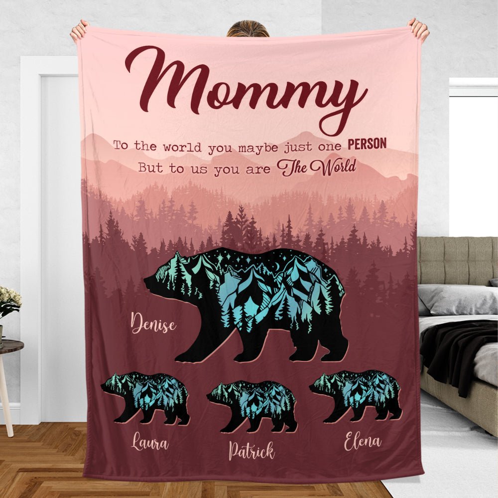 Mommy You Are The World - Personalized Blanket - Best Gift For Mother - Giftago
