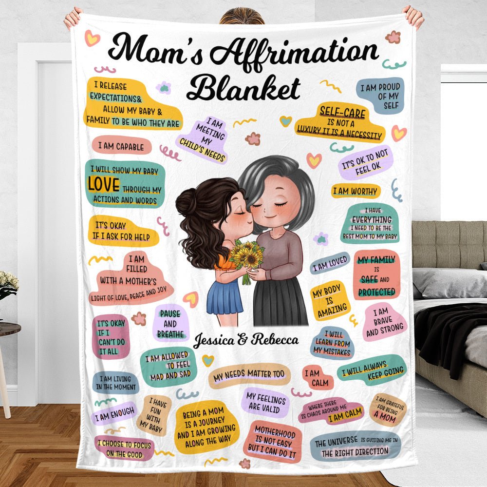 Mom's Affirmations - Personalized Blanket - Best Gift For Mother - Giftago