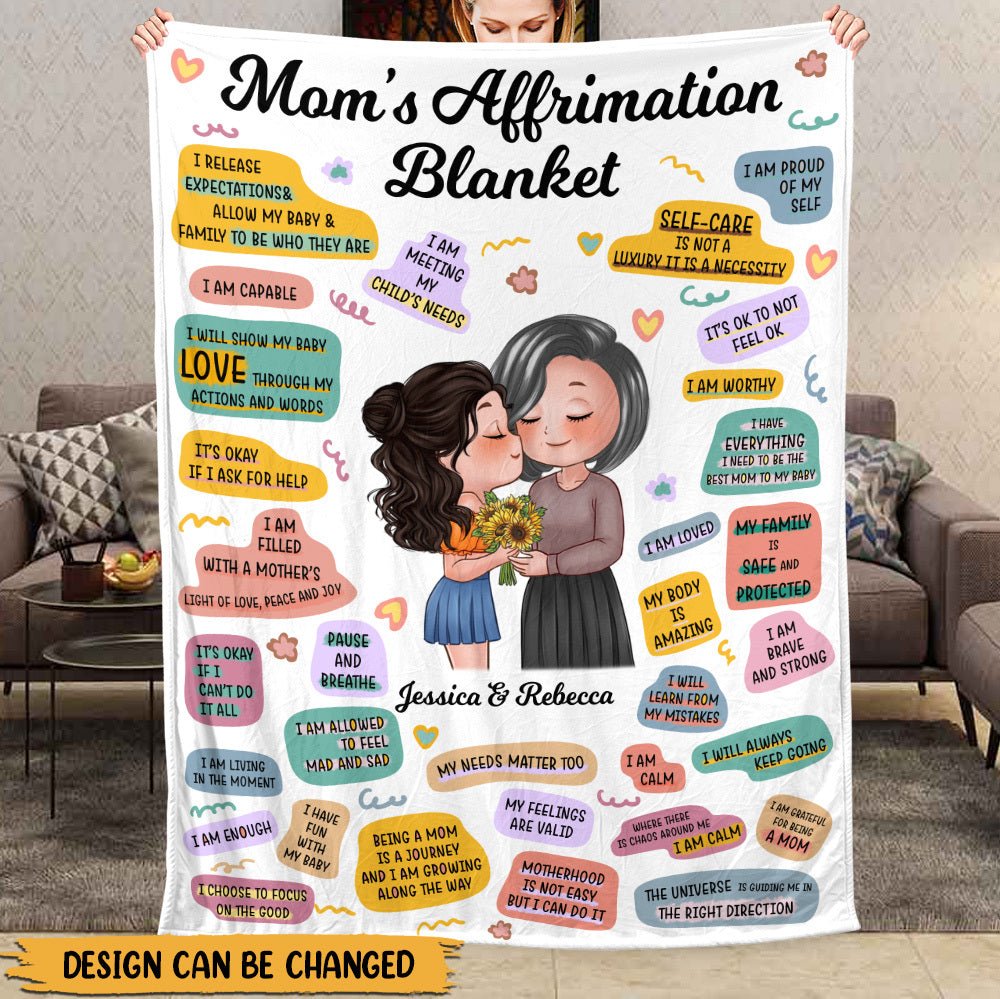 Mom's Affirmations - Personalized Blanket - Best Gift For Mother - Giftago
