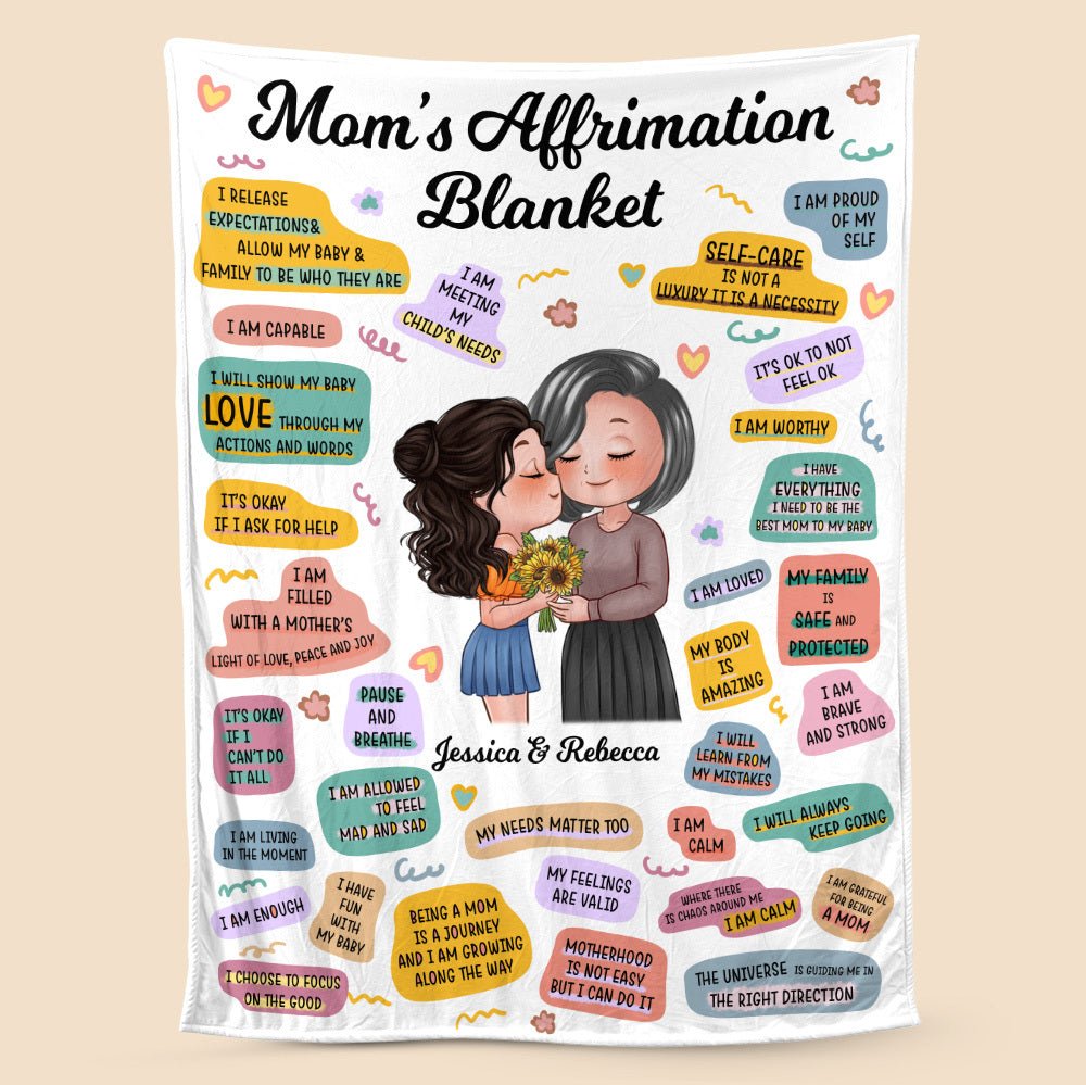 Mom's Affirmations - Personalized Blanket - Best Gift For Mother - Giftago