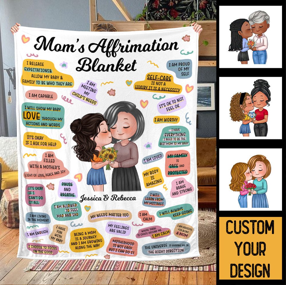 Mom's Affirmations - Personalized Blanket - Best Gift For Mother - Giftago