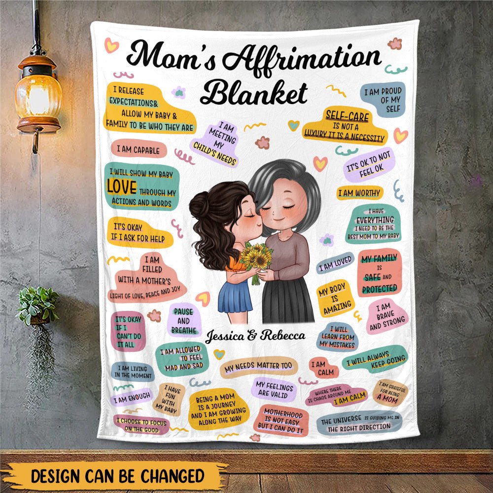 Mom's Affirmations - Personalized Blanket - Best Gift For Mother - Giftago