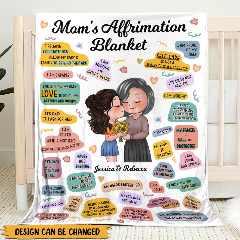 Mom's Affirmations - Personalized Blanket - Best Gift For Mother - Giftago