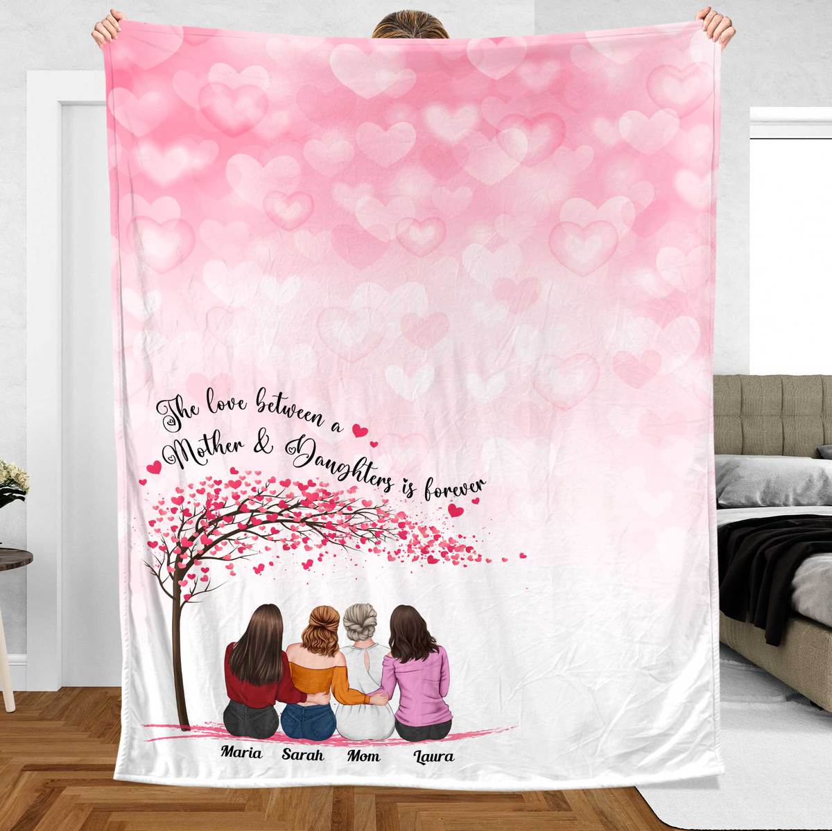 Mother & Daughters Is Forever - Personalized Blanket - Best Gift For Mother - Giftago