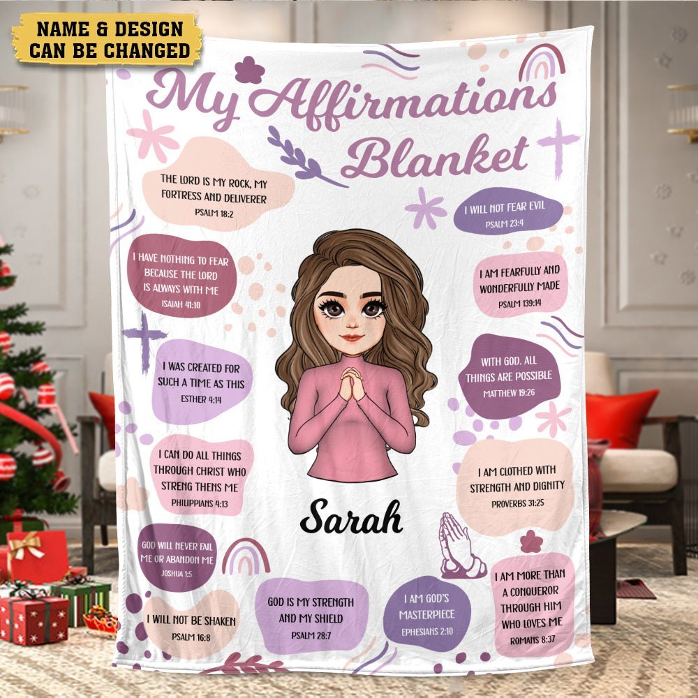 My Affirmations Blanket (Chibi) - Personalized Blanket - Best Gift For Christmas, For Birthday - Giftago