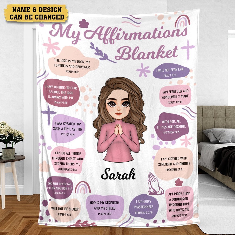 My Affirmations Blanket (Chibi) - Personalized Blanket - Best Gift For Christmas, For Birthday - Giftago