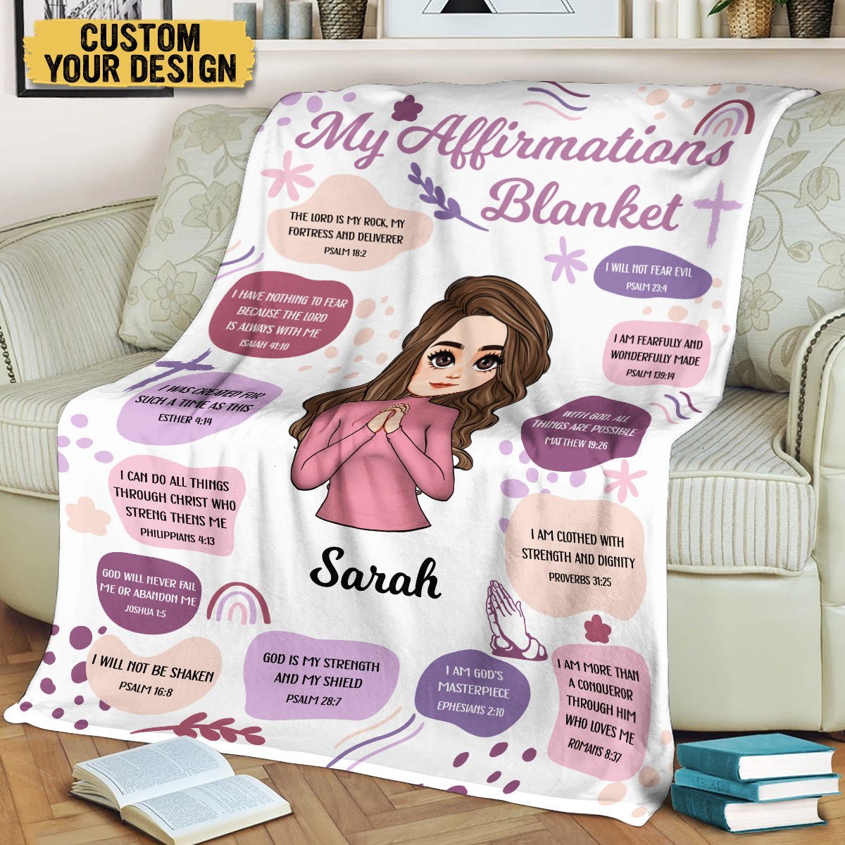 My Affirmations Blanket (Chibi) - Personalized Blanket - Best Gift For Christmas, For Birthday - Giftago