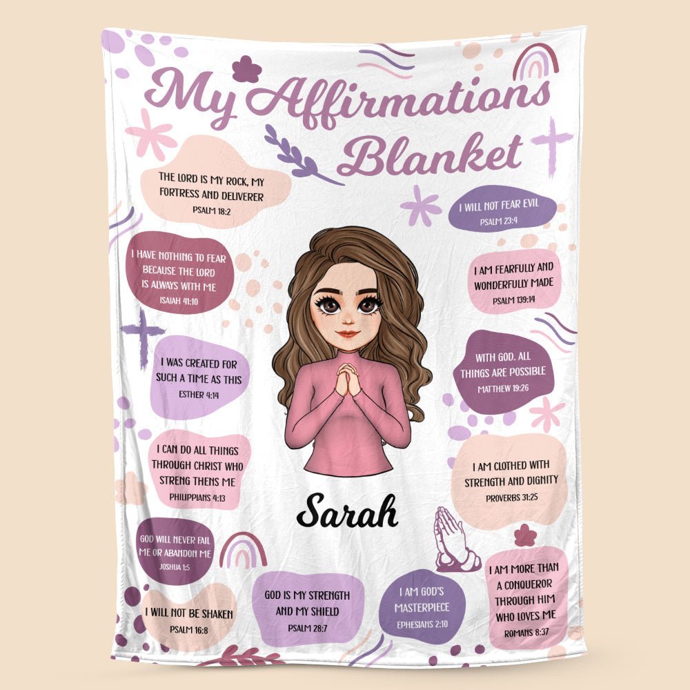 My Affirmations Blanket (Chibi) - Personalized Blanket - Best Gift For Christmas, For Birthday - Giftago