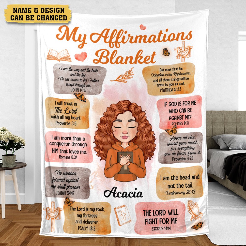 My Affirmations Custom Bible Verses - Personalized Blanket - Best Gift For Mom, Daughter, Sister, Friend, Wife - Giftago