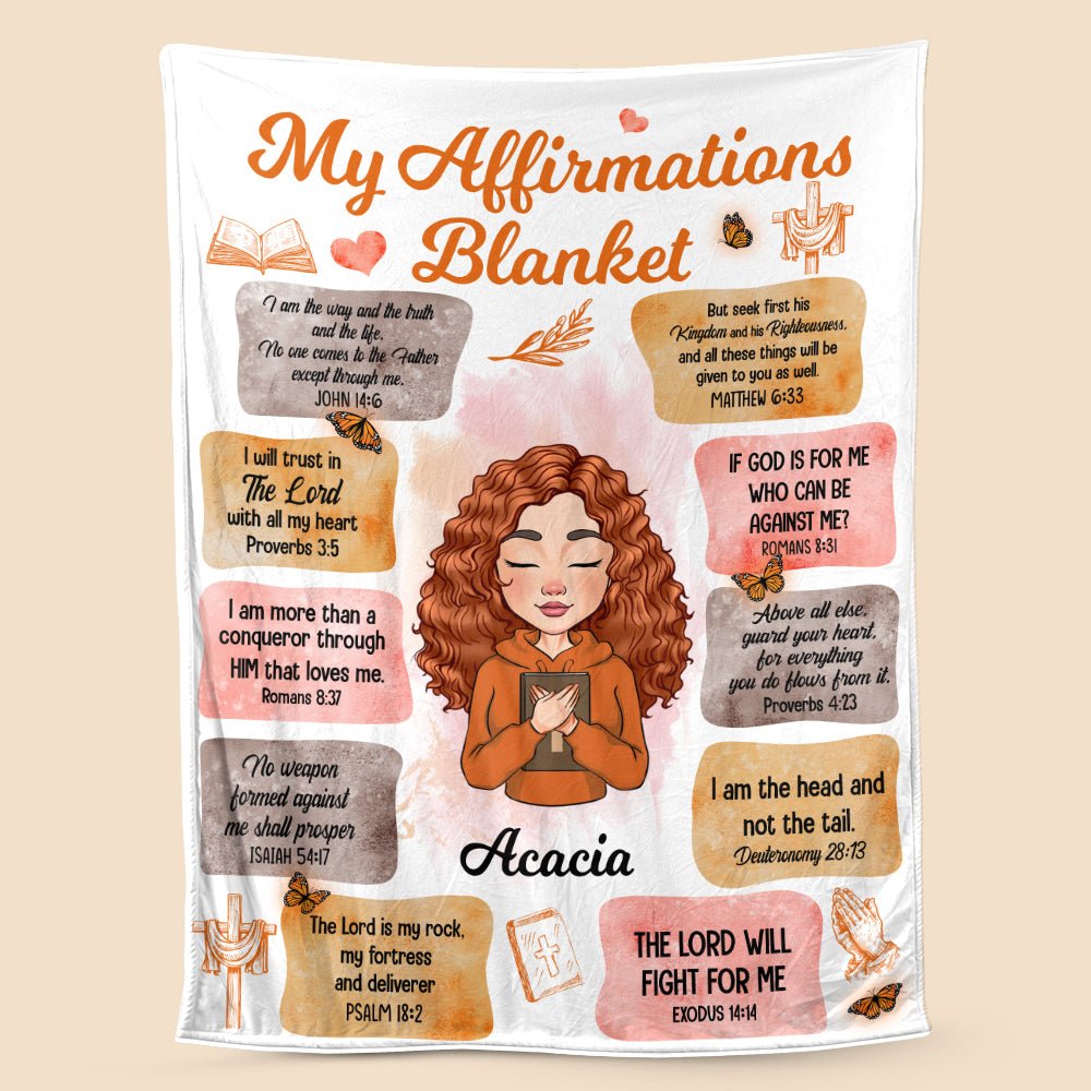 My Affirmations Custom Bible Verses - Personalized Blanket - Best Gift For Mom, Daughter, Sister, Friend, Wife - Giftago