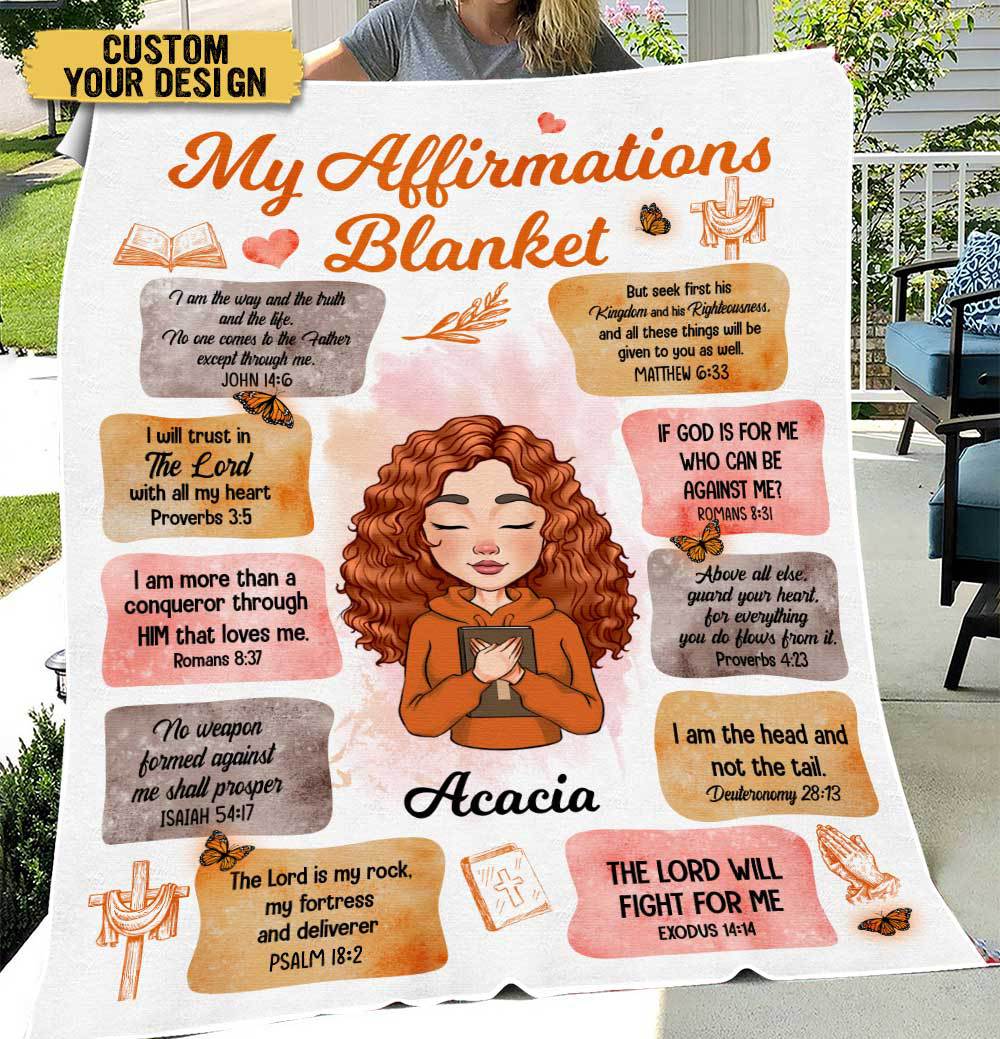 My Affirmations Custom Bible Verses - Personalized Blanket - Best Gift For Mom, Daughter, Sister, Friend, Wife - Giftago