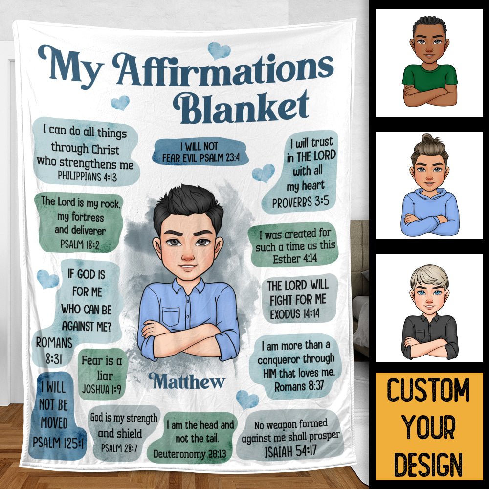 My Affirmations For Men - Personalized Blanket - Meaningful Gift For Birthday - Giftago