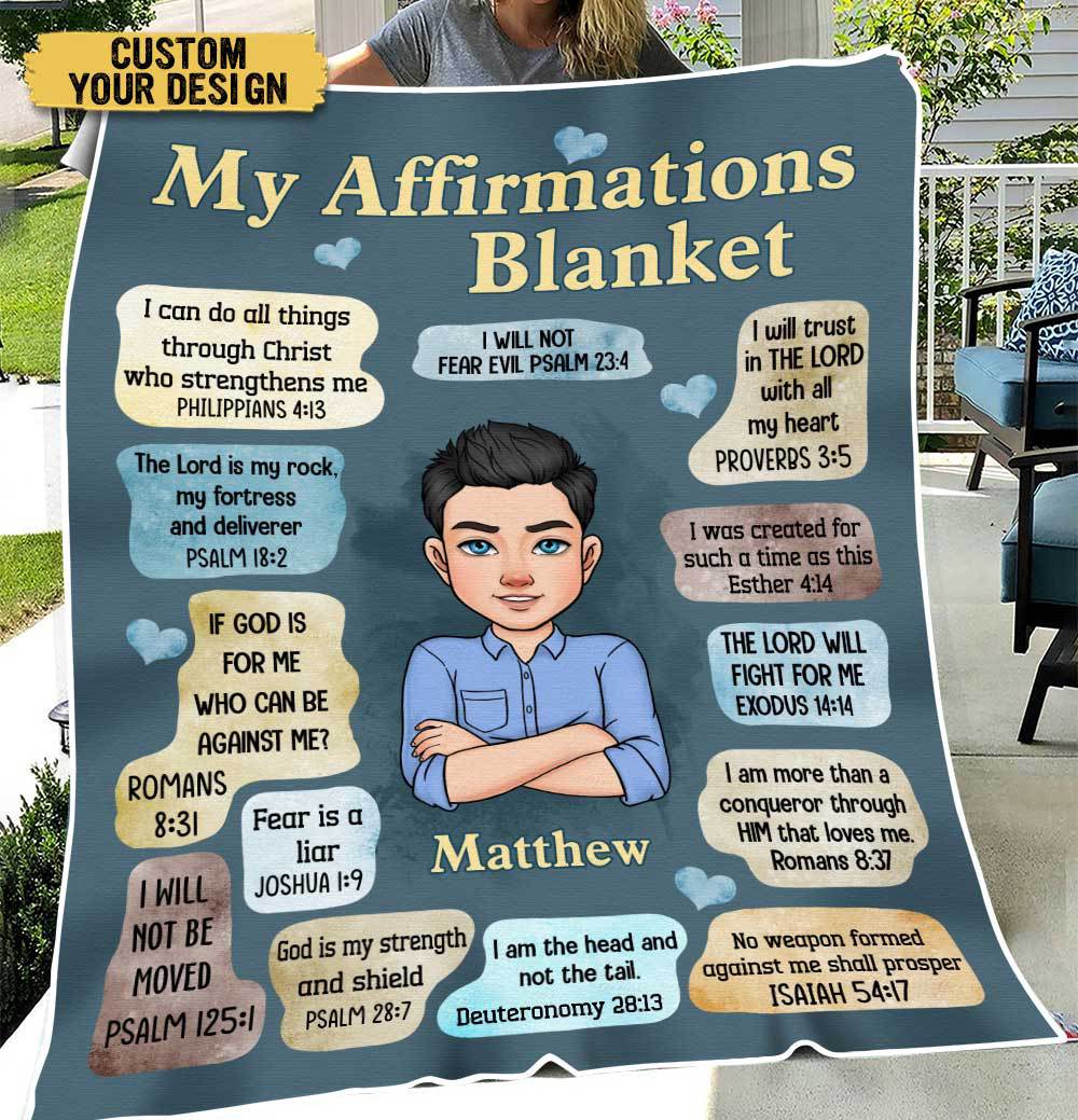 My Affirmations (Man Version) - Personalized Blanket - Meaningful Gift For Birthday - Giftago