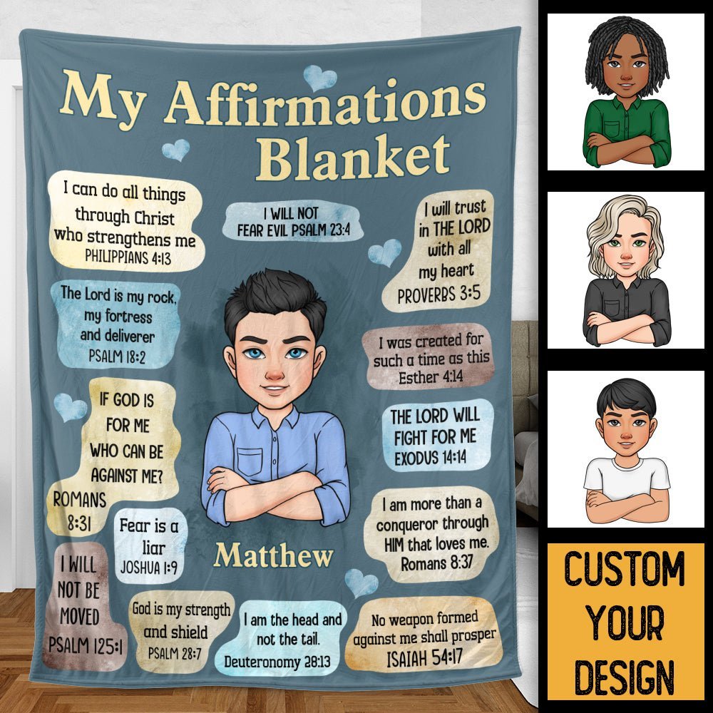 My Affirmations (Man Version) - Personalized Blanket - Meaningful Gift For Birthday - Giftago