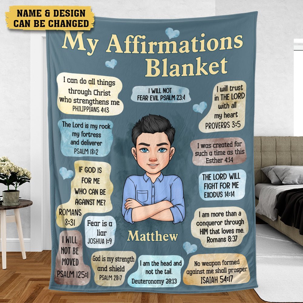 My Affirmations (Man Version) - Personalized Blanket - Meaningful Gift For Birthday - Giftago