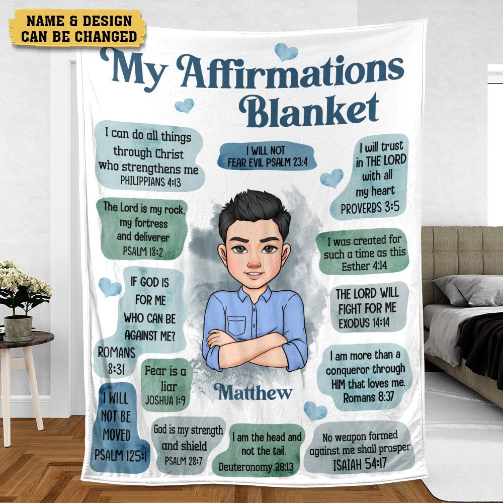 My Affirmations For Men - Personalized Blanket - Meaningful Gift For Birthday - Giftago
