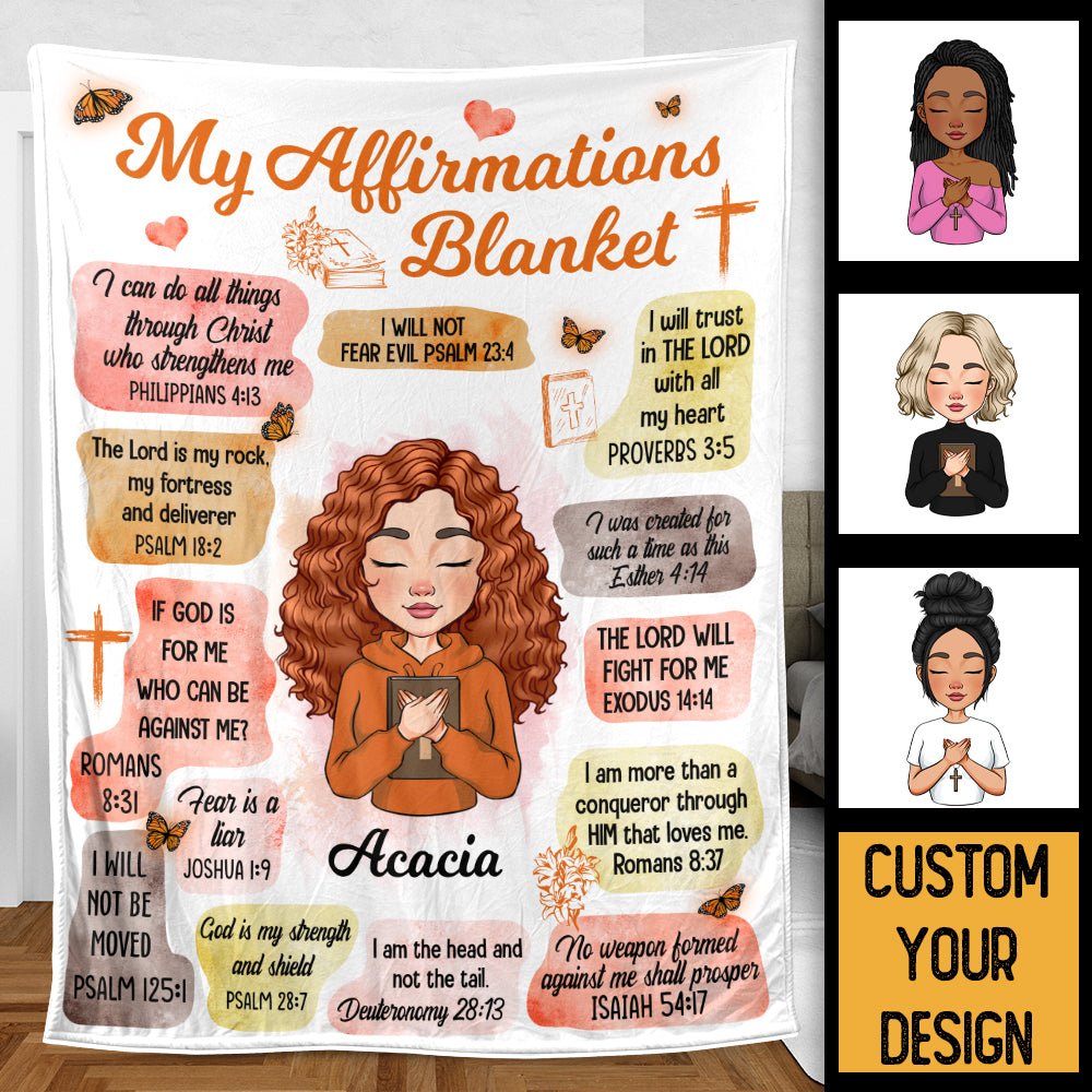 My Affirmations (Version 2) - Personalized Blanket - Best Gift For Mom, Daughter, Sister, Friend, Wife - Giftago