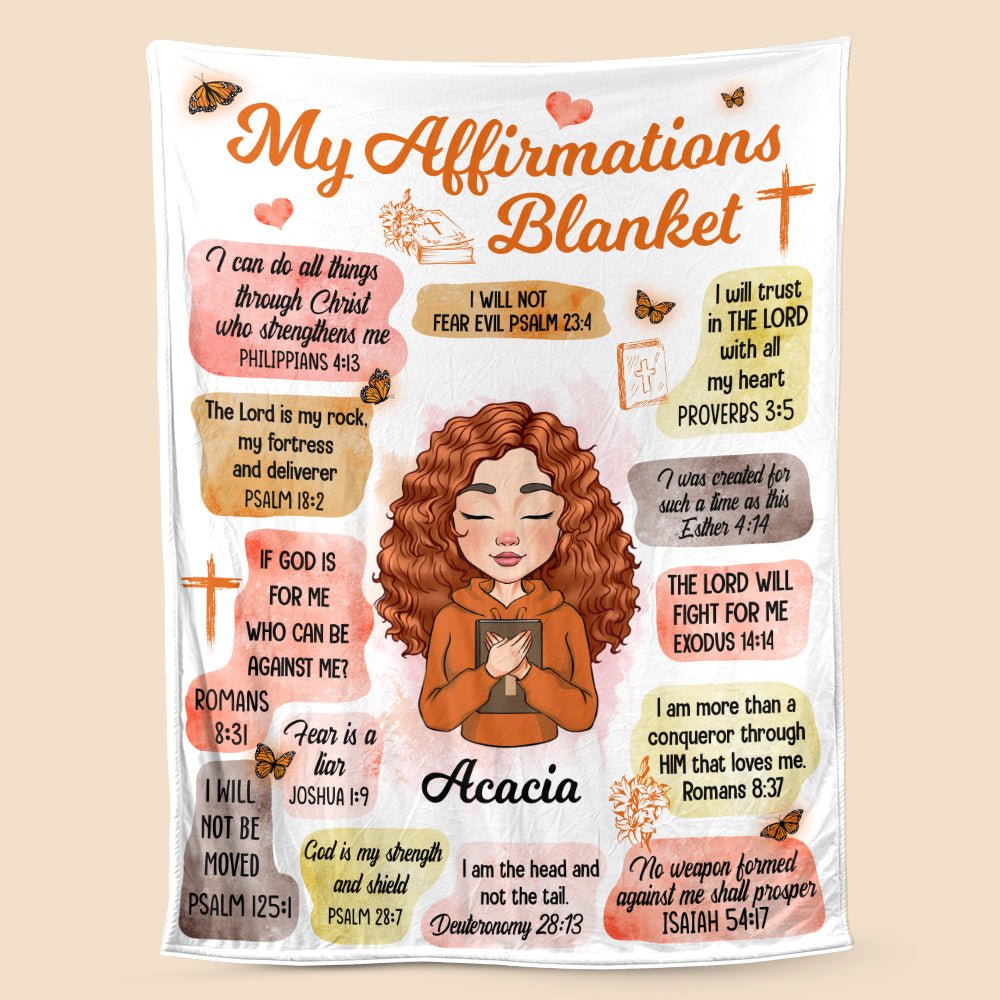 My Affirmations (Version 2) - Personalized Blanket - Best Gift For Mom, Daughter, Sister, Friend, Wife - Giftago