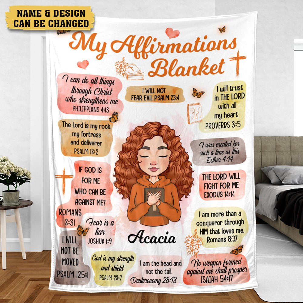 My Affirmations (Version 2) - Personalized Blanket - Best Gift For Mom, Daughter, Sister, Friend, Wife - Giftago