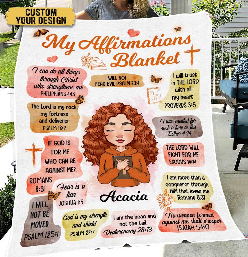 My Affirmations (Version 2) - Personalized Blanket - Best Gift For Mom, Daughter, Sister, Friend, Wife - Giftago