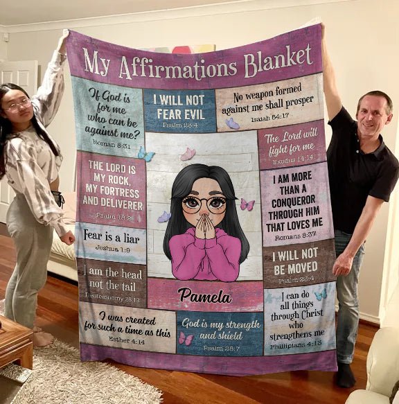 My Affirmations Pink - Personalized Blanket - Meaningful Gift For Birthday - Giftago