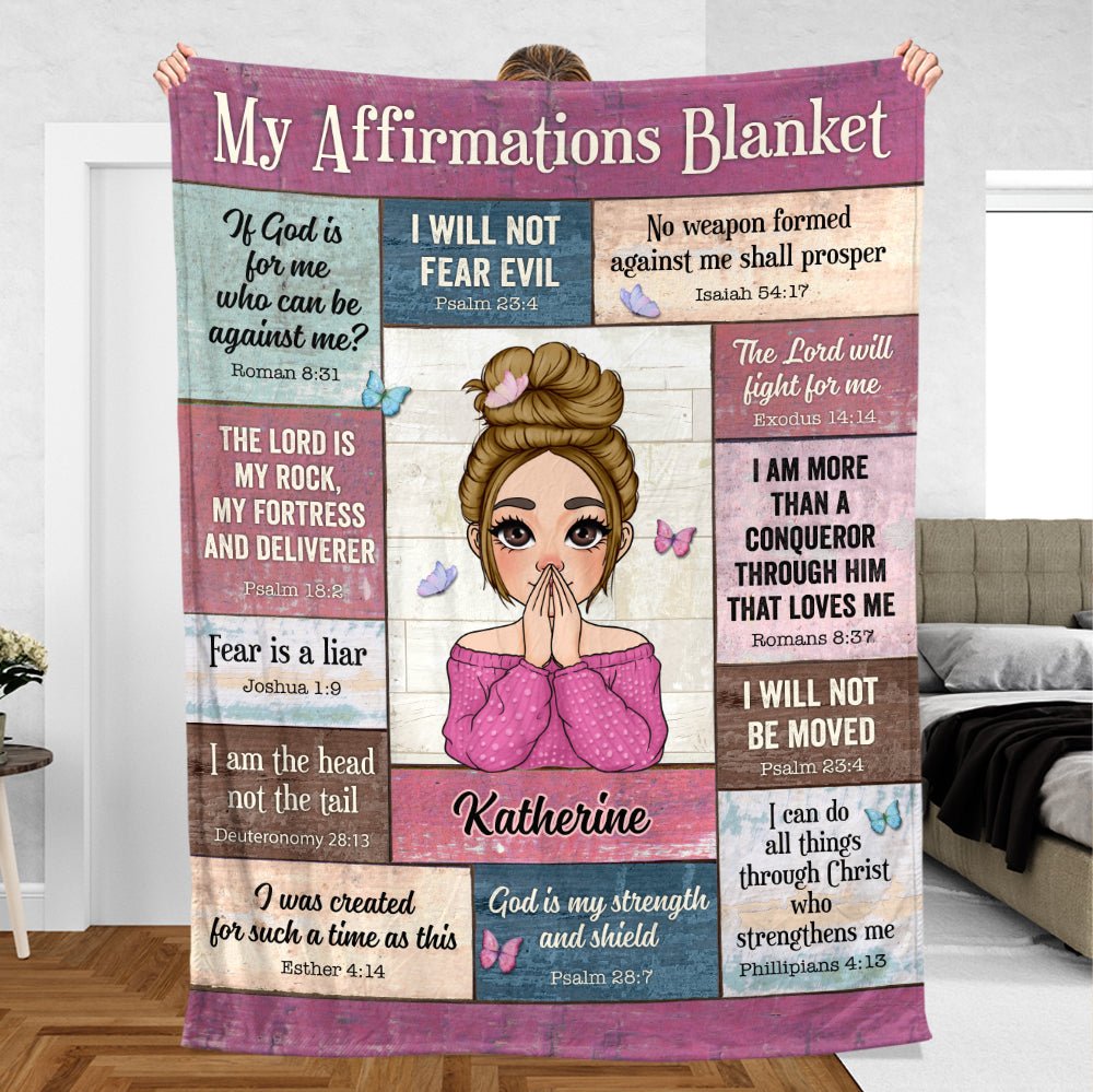 My Affirmations Pink - Personalized Blanket - Meaningful Gift For Christmas, For Birthday - Giftago
