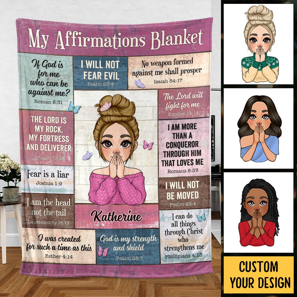 My Affirmations Pink - Personalized Blanket - Meaningful Gift For Christmas, For Birthday - Giftago