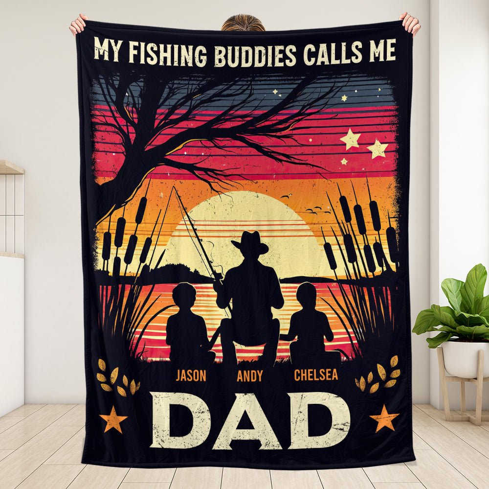 My Best Fishing Buddies Blanket - Personalized Blanket - Giftago