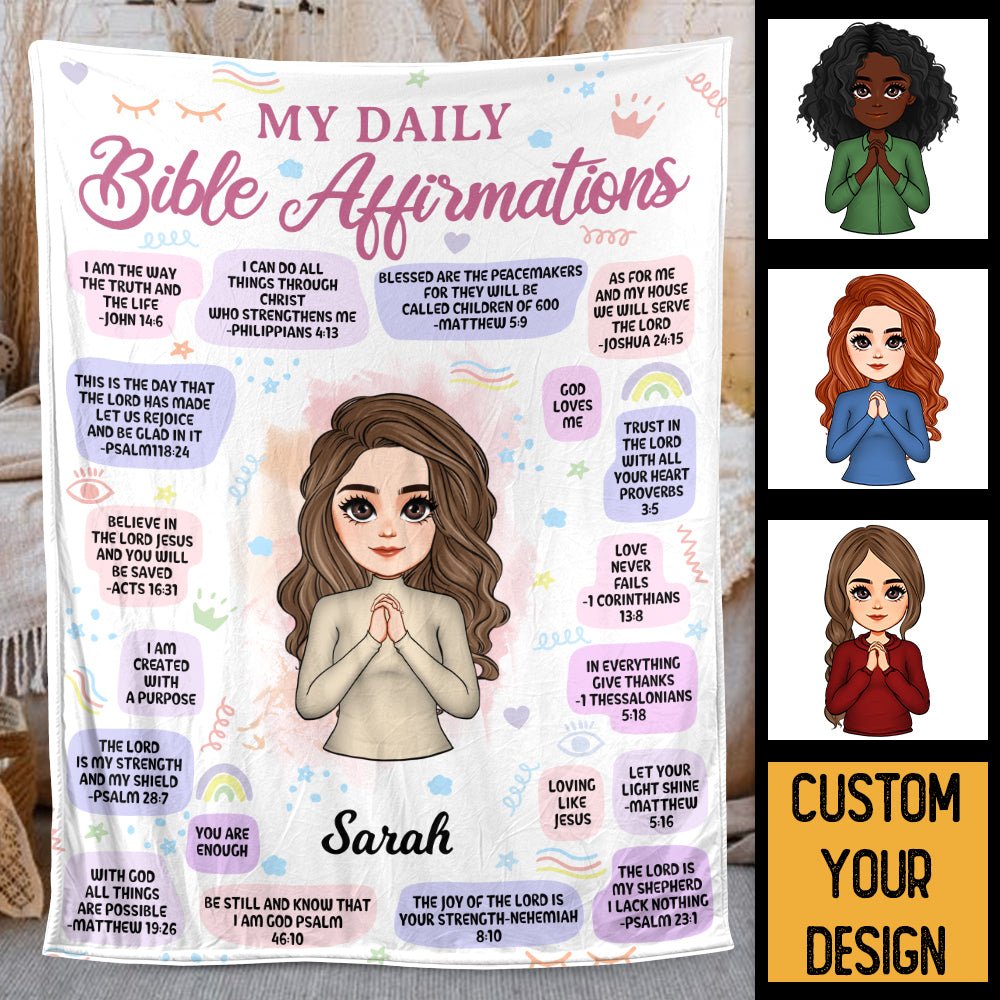 My Daily Bible Affirmations - Personalized Blanket - Best Gift For Christmas, For Birthday - Giftago