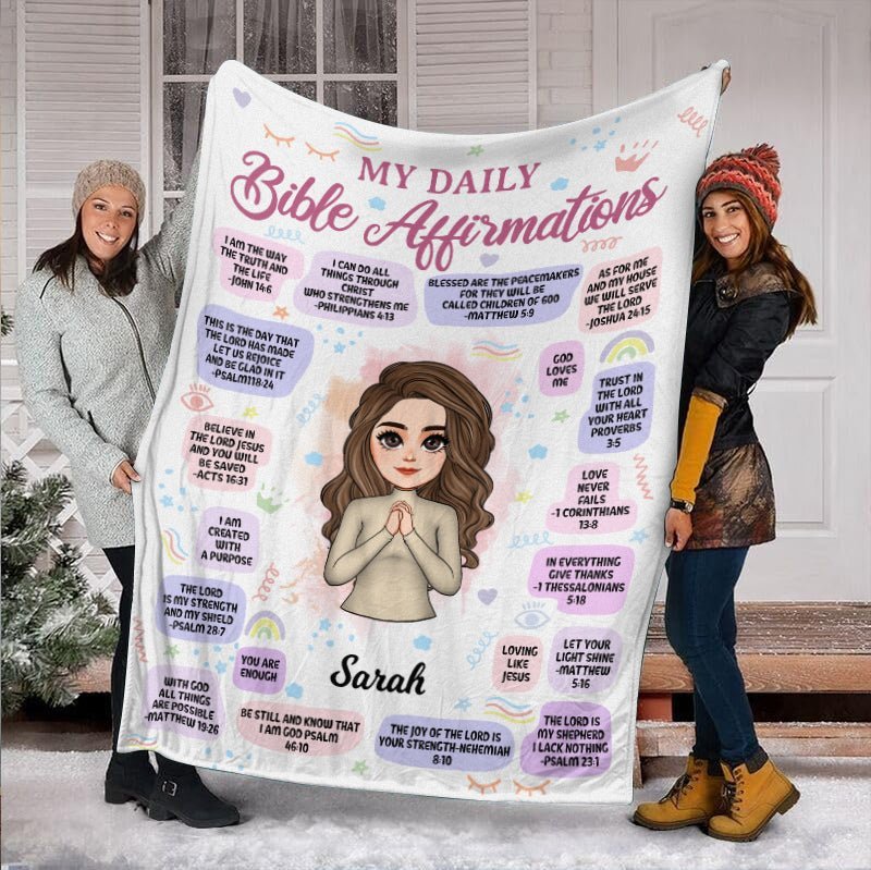 My Daily Bible Affirmations - Personalized Blanket - Best Gift For Christmas, For Birthday - Giftago