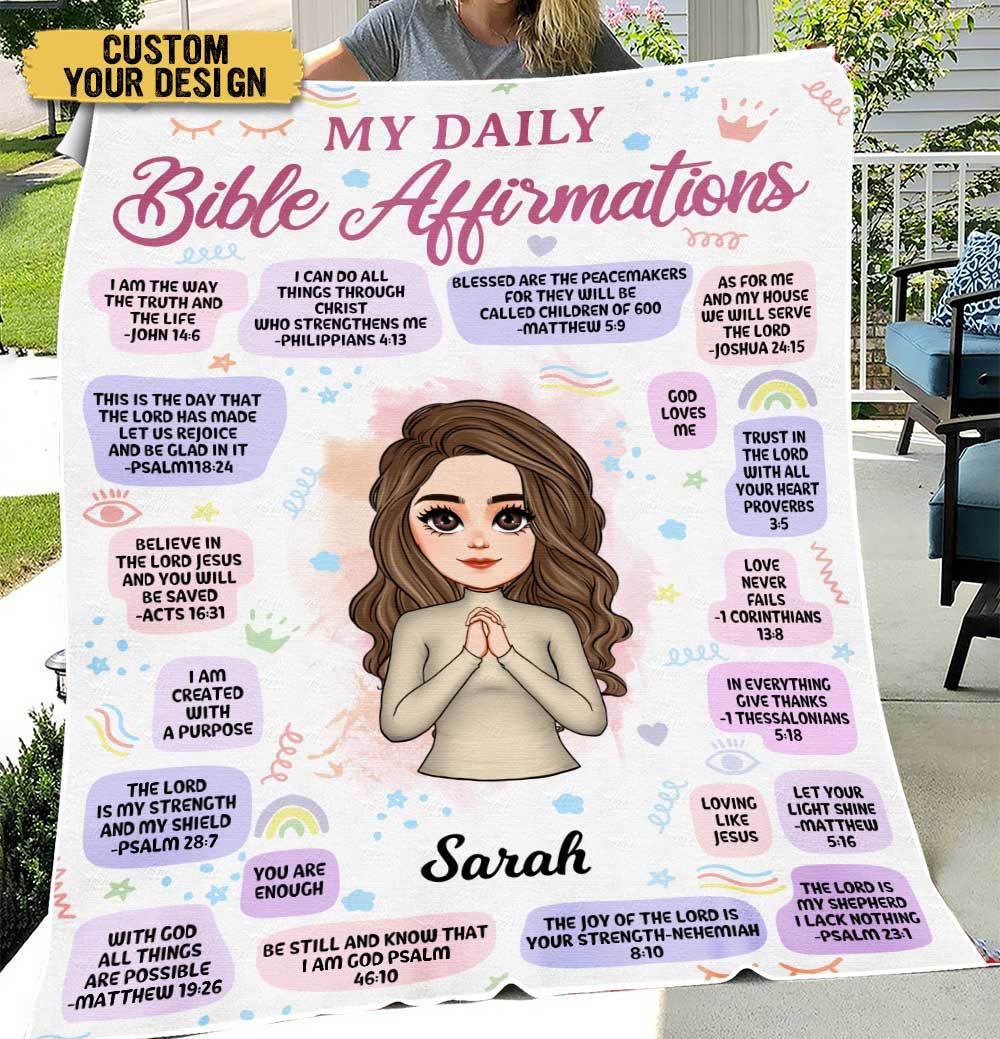 My Daily Bible Affirmations - Personalized Blanket - Best Gift For Christmas, For Birthday - Giftago