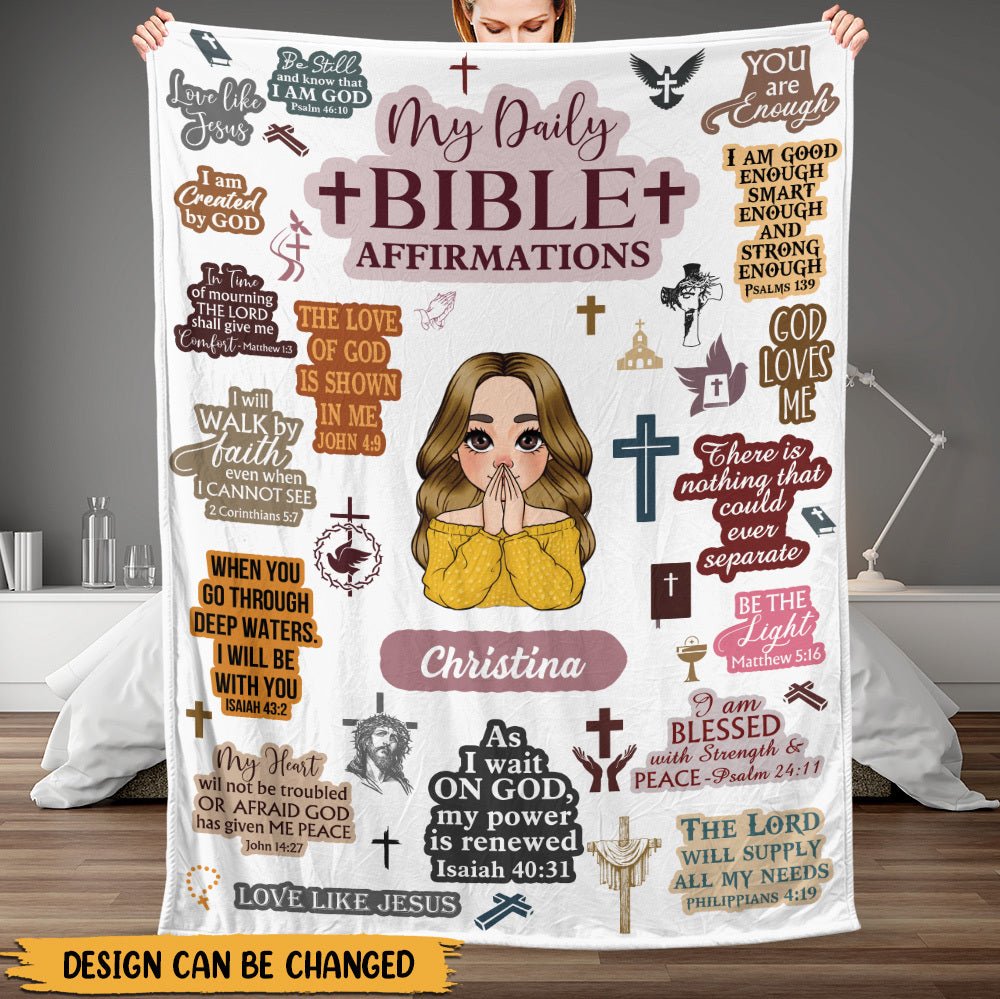 My Daily Bible Affirmations - Personalized Blanket - Best Gift For Mother, For Birthday - Giftago