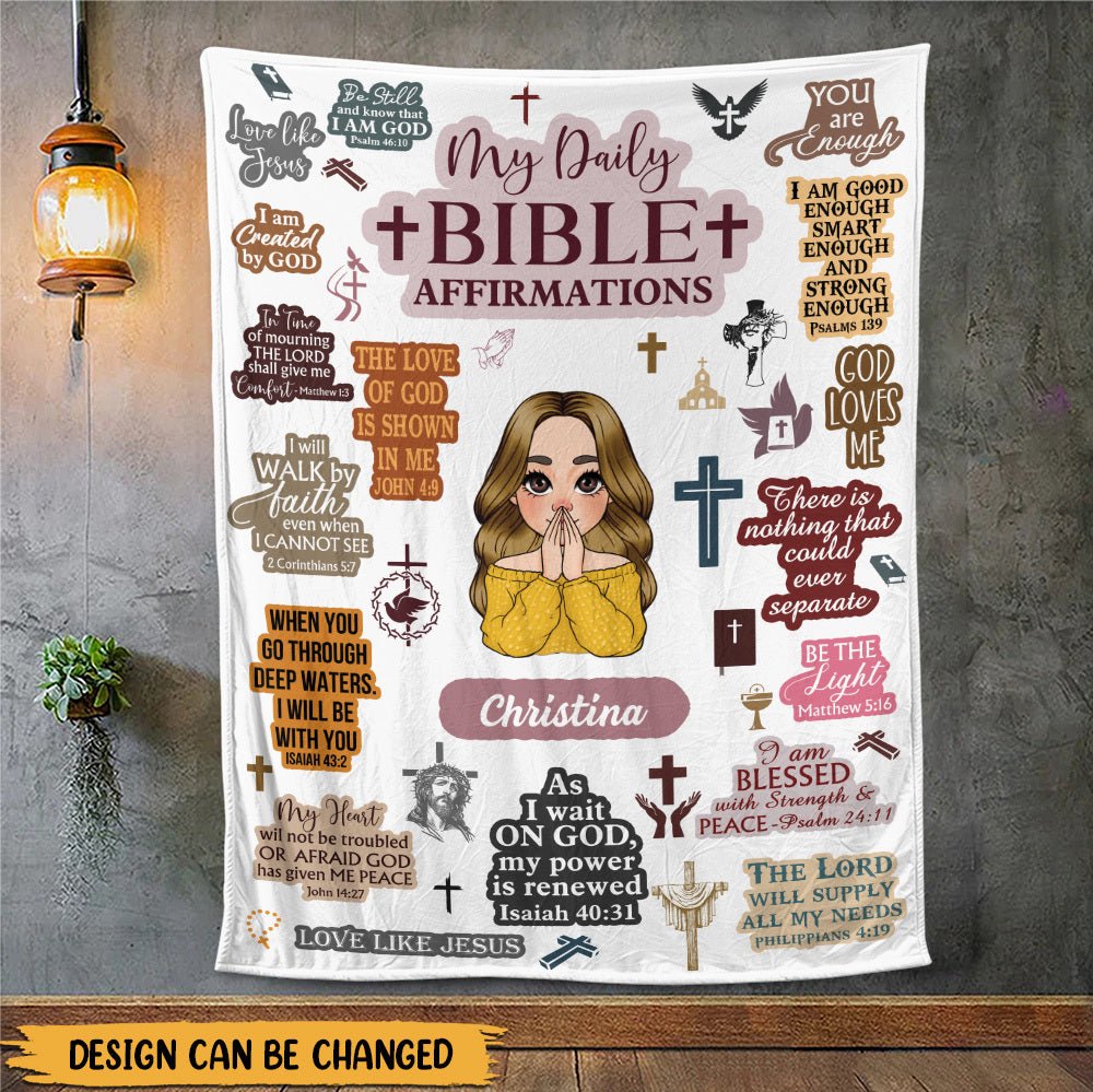 My Daily Bible Affirmations - Personalized Blanket - Best Gift For Mother, For Birthday - Giftago