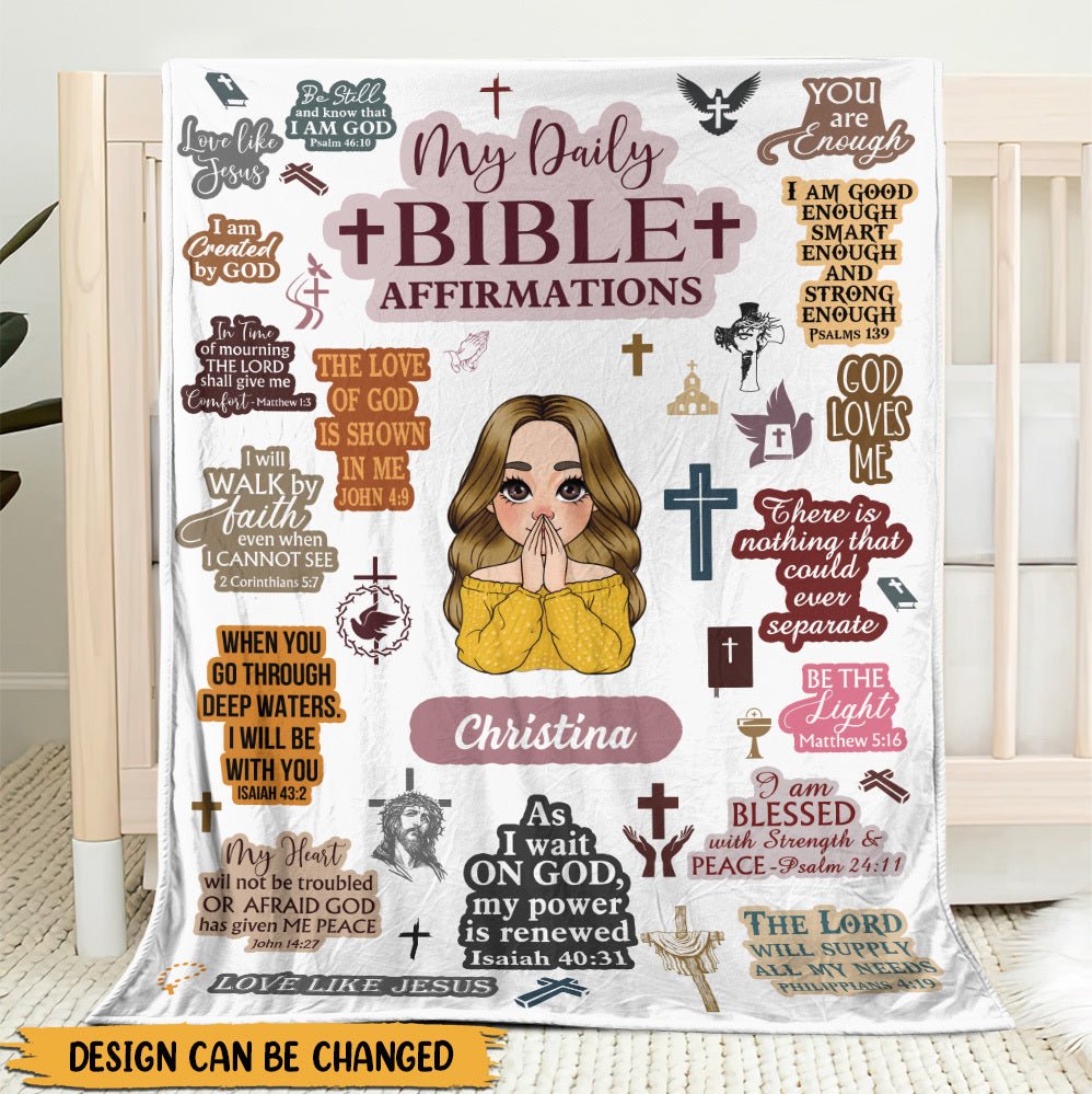 My Daily Bible Affirmations - Personalized Blanket - Best Gift For Mother, For Birthday - Giftago