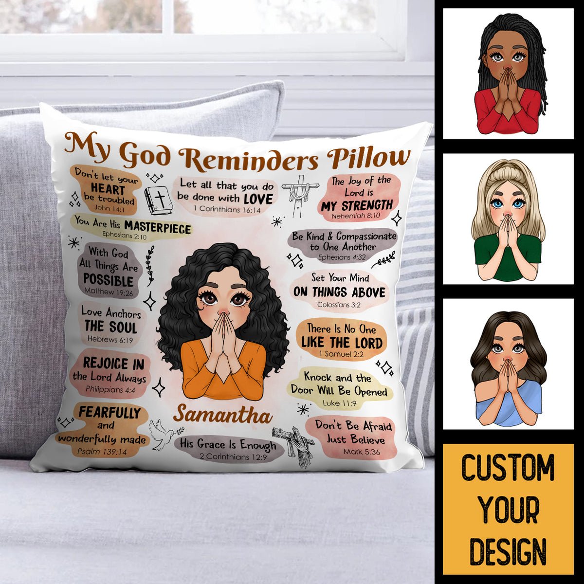My God Reminders - Personalized Pillow - Best Gift For Mom, Daughter, Sister, Friend, Wife - Giftago