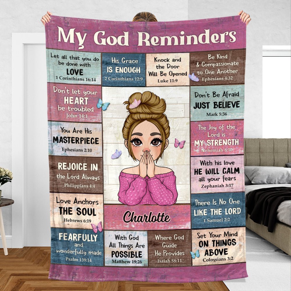 My God Reminders Pink - Personalized Blanket - Meaningful Gift For Christmas, For Birthday - Giftago