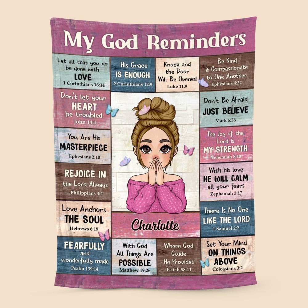 My God Reminders Pink - Personalized Blanket - Meaningful Gift For Christmas, For Birthday - Giftago