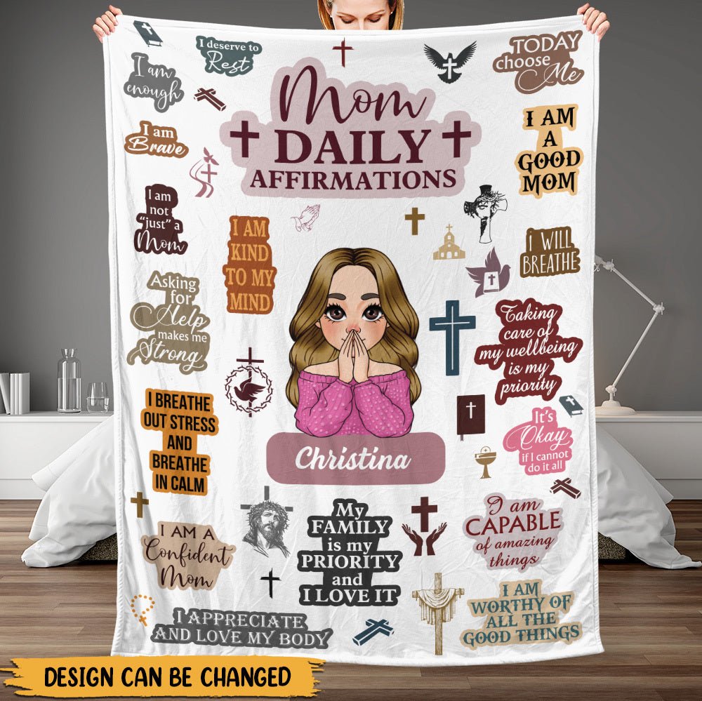 My Mom Daily Affirmations - Personalized Blanket - Best Gift For Mother, For Grandma - Giftago