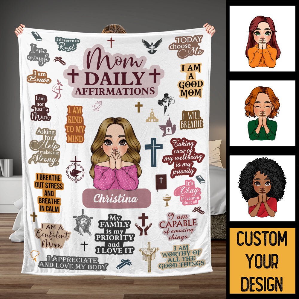 My Mom Daily Affirmations - Personalized Blanket - Best Gift For Mother, For Grandma - Giftago